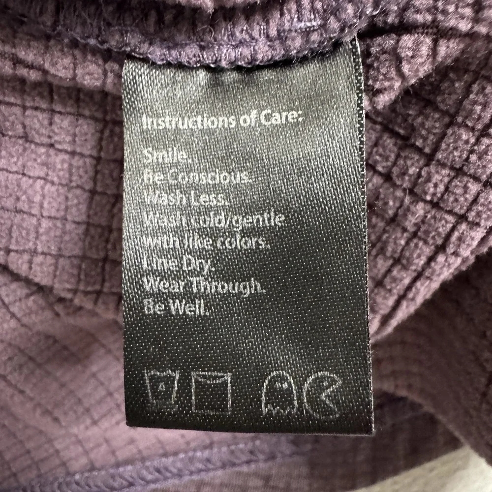 Flylow Pullover Womens Small Purple Grid‎ Fleece Midlayer Sondra Outdoor Hiking